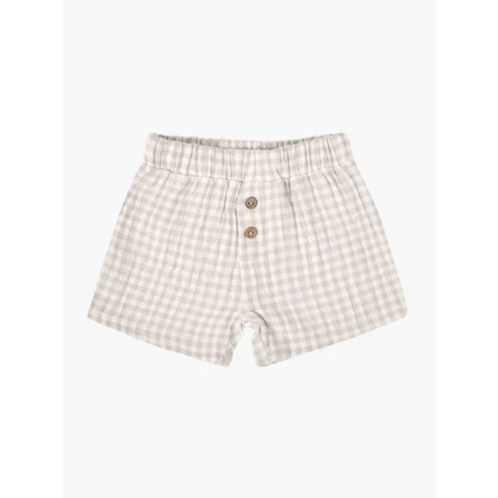 Quincy Mae Woven Short Silver Gingham
